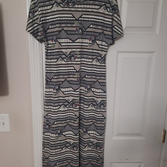 Lularoe HTF Maria Maxi Dress Motorcycle with stars - Picture 4 of 4